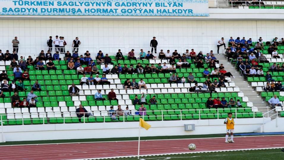 A football game in Turkmenistan